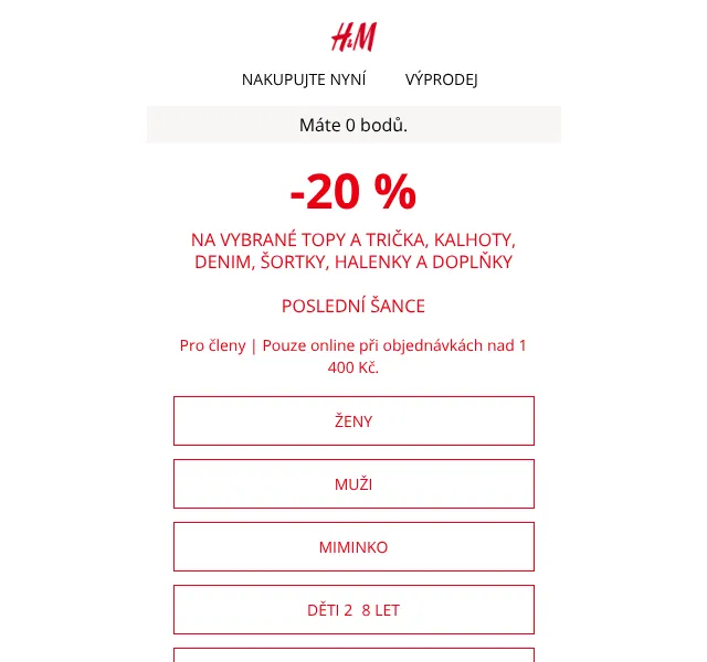 H&M Fashion: -20 % na šortky, halenky – červen 2026