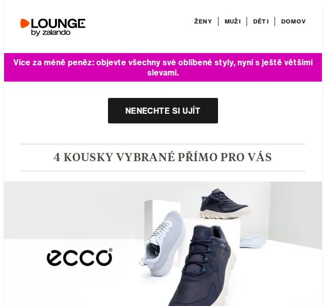 Lounge by Zalando: ECCO, Desigual, Pinko – červenec 2026 | Nuslet.cz