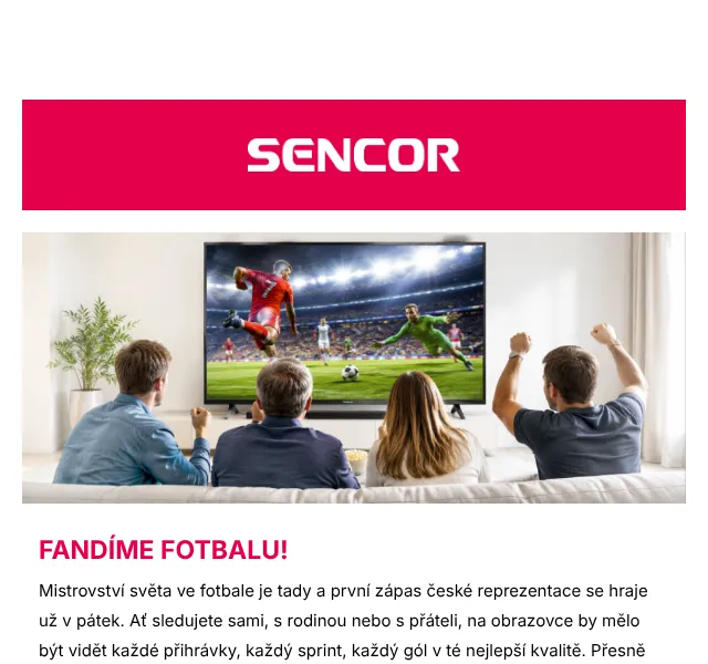 Sencor TV akce – Kvalitné televize na MS – Červen 2026 | Nuslet.cz