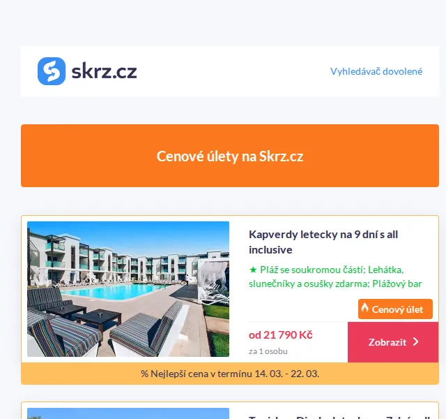 Skrz: Cenové úlety dovolené u moře – červenec 2026 | Nuslet.cz