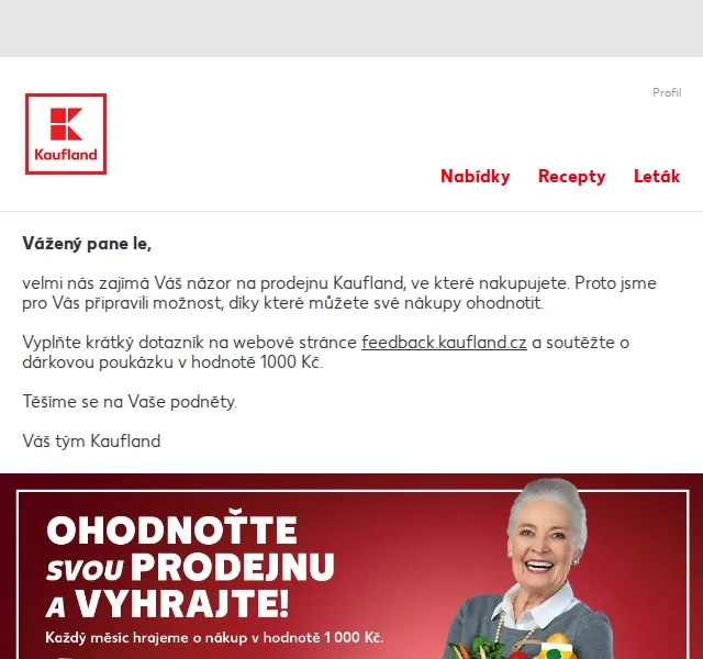 Kaufland: Hodnocení prodejny a soutěž o 1000 Kč – červen 2026 | Nuslet.cz