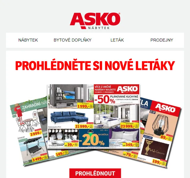 Asko Nábytek: Nové akční letáky – červen 2026 | Nuslet.cz