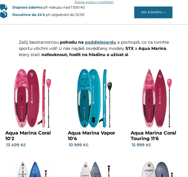 SNOWBOARD ZEZULA: Paddleboardy, windSUP a plavky se slevou 30 % – červen 2026 | Nuslet.cz