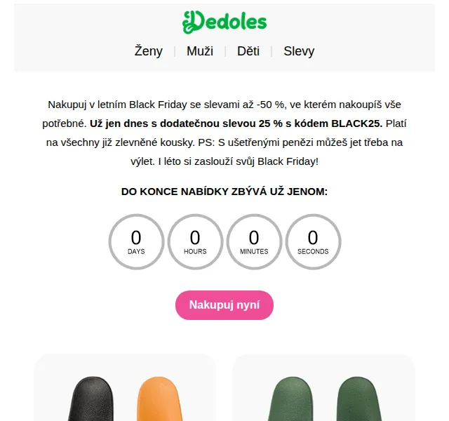 Dedoles: Letní Black Friday slevy až -50 % + 25% kód – červenec 2026 | Nuslet.cz