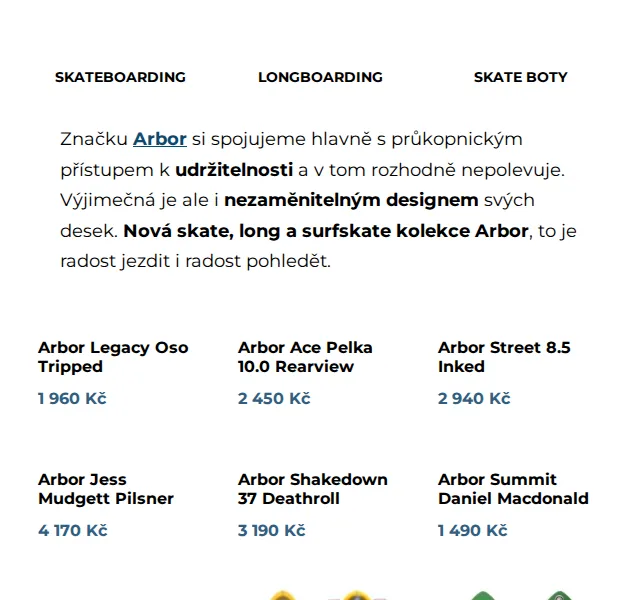 SNOWBOARD ZEZULA: nová skate kolekce Arbor a chrániče Pro-Tec – červenec 2026 | Nuslet.cz