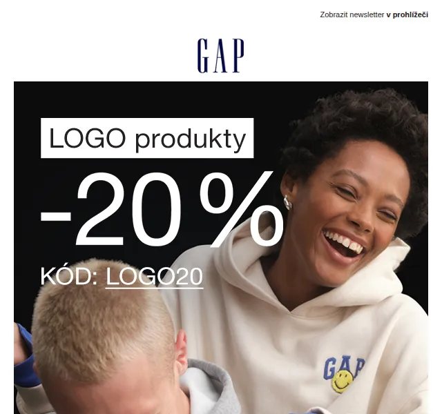 GAPstore: 20% sleva na ikonické LOGO kolekce – červen 2026 | Nuslet.cz
