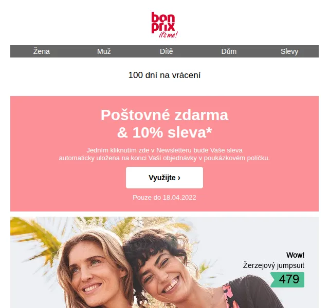 bonprix: 10% sleva + poštovné zdarma – červen 2026 | Nuslet.cz