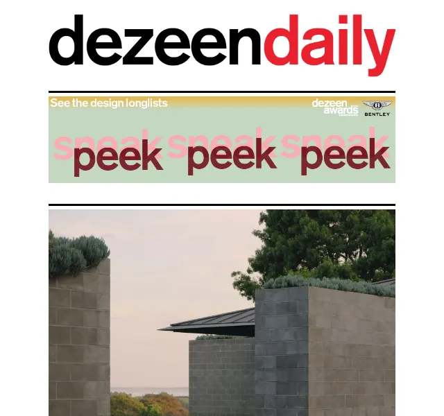 Dezeen Daily: Novinky z architektury – červenec 2026 | Nuslet.cz