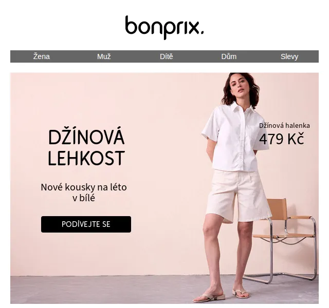 bonprix: Bílé džínové kousky – červenec 2026 | Nuslet.cz
