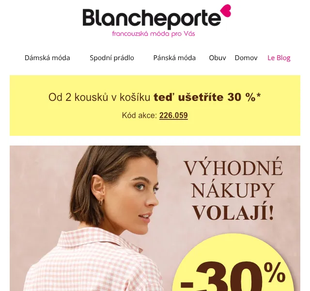 Blancheporte: 3 jarní outfity se slevou 30 % – Duben 2026