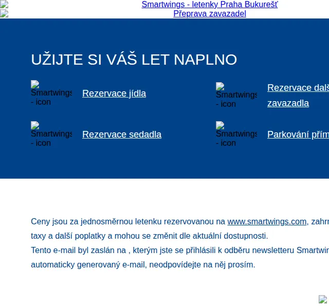 Smartwings: Letenky z Prahy do Bukurešti – červenec 2026 | Nuslet.cz
