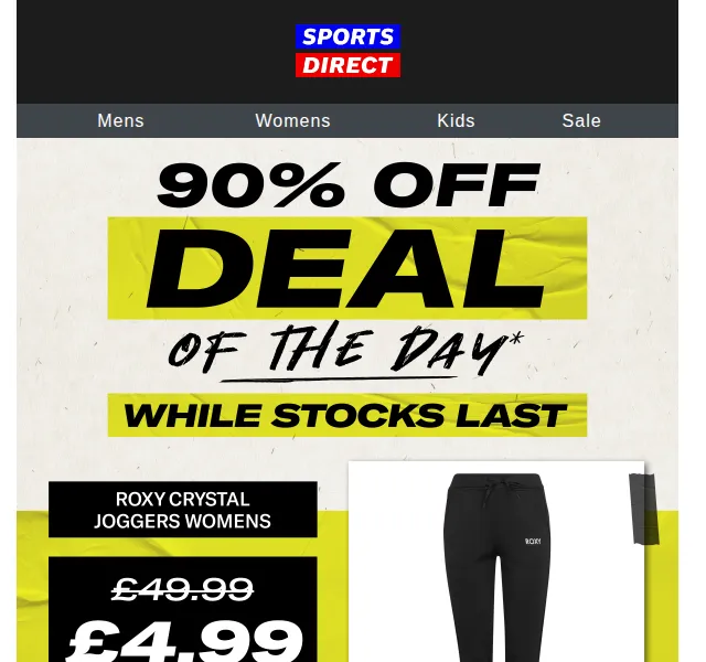 Sportsdirect.com: 90% sleva na Roxy Joggers – červen 2026 | Nuslet.cz