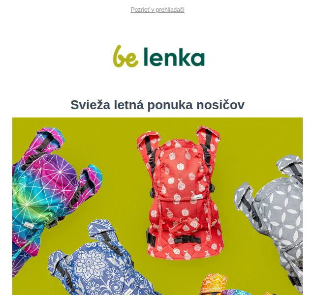 Be Lenka: Happy Babywearing Days sleva až 20 % – červen 2026 | Nuslet.cz