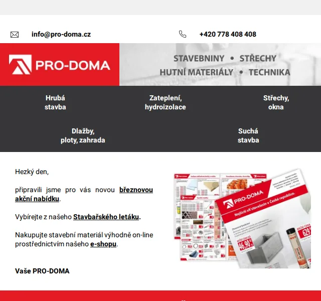 Pro-doma: Stavbařský leták s akcemi – březen 2026 | Nuslet.cz