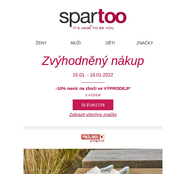 Spartoo: Sleva až -60 % na Pikolinos, DC Shoes, Puma – červen 2026 | Nuslet.cz