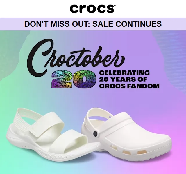 Crocs: Sleva až 50 % na vybrané modely – červen 2026 | Nuslet.cz