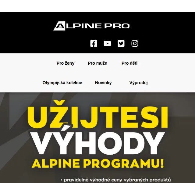 ALPINE PRO: Sleva až 33 % a soutěž o lyžařskou dovolenou – červen 2026 | Nuslet.cz