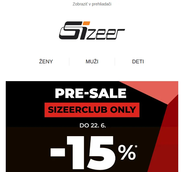 Sizeer: Exclusive PRE-SALE -15 % v SizeerApp – červenec 2026 | Nuslet.cz