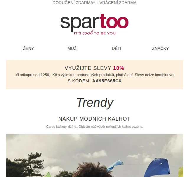Spartoo: 10% sleva na módu + doprava zdarma – červenec 2026 | Nuslet.cz