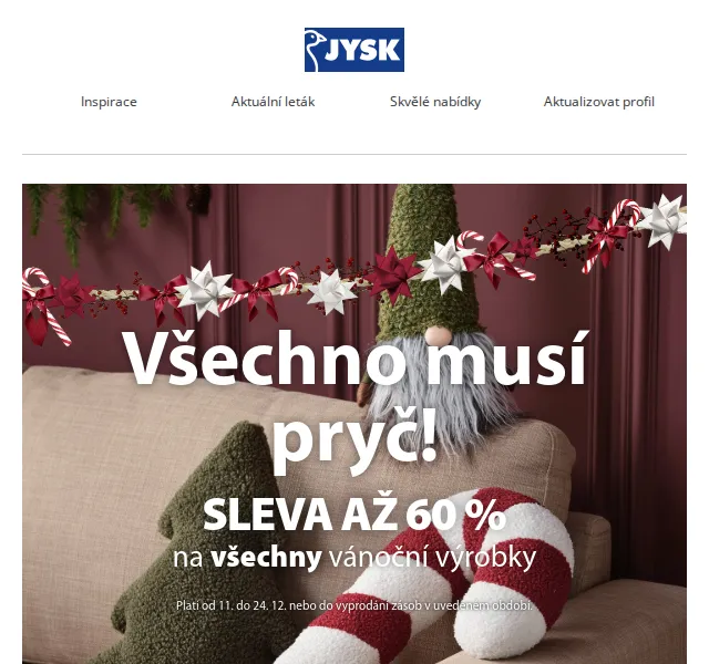 JYSK: Výprodej vánočních výrobků se slevou až 70 % – červenec 2026 | Nuslet.cz