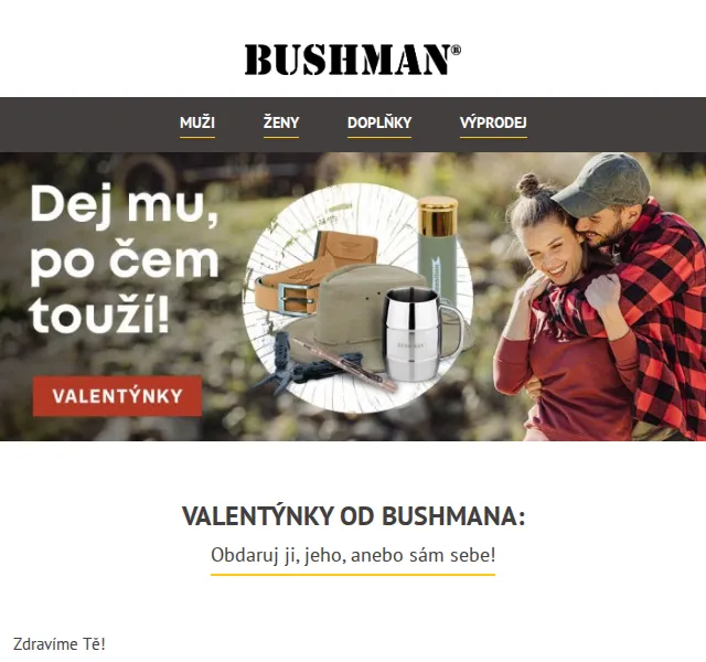 BUSHMAN: Valentýnské dárky – kůže, šperky a nůž – červenec 2026 | Nuslet.cz
