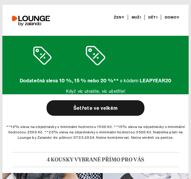 Lounge by Zalando: Sleva 10–20 % + Vans, Roxy – červenec 2026 | Nuslet.cz
