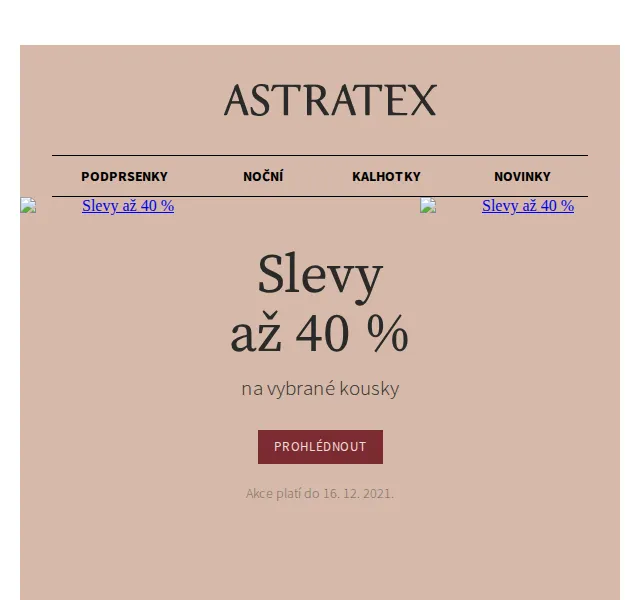 Astratex.cz: Doprava zdarma a slevy až 40 % – červen 2026 | Nuslet.cz