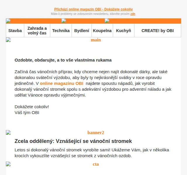 OBI Novinky: Vánoční inspirace – Prosinec 2026 | Nuslet.cz