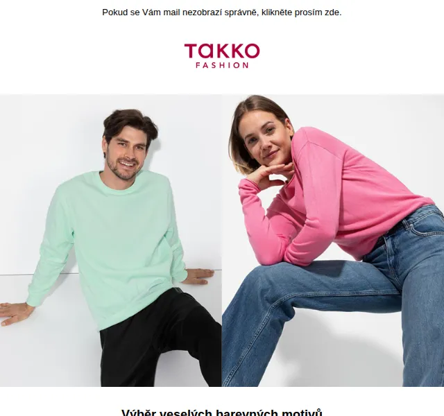 Takko Fashion: Pestrobarevné topy a mikiny – červenec 2026 | Nuslet.cz
