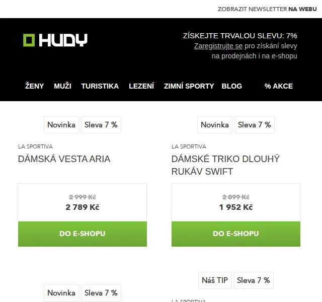 Hudy: La Sportiva novinky se slevou 7 % – červen 2026 | Nuslet.cz