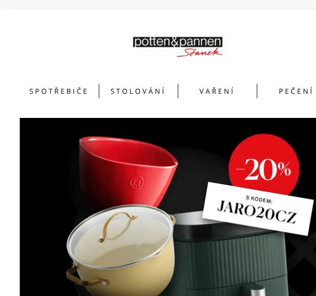 Potten & Pannen: 20 % sleva na GreenPan a Emile Henry – duben 2026