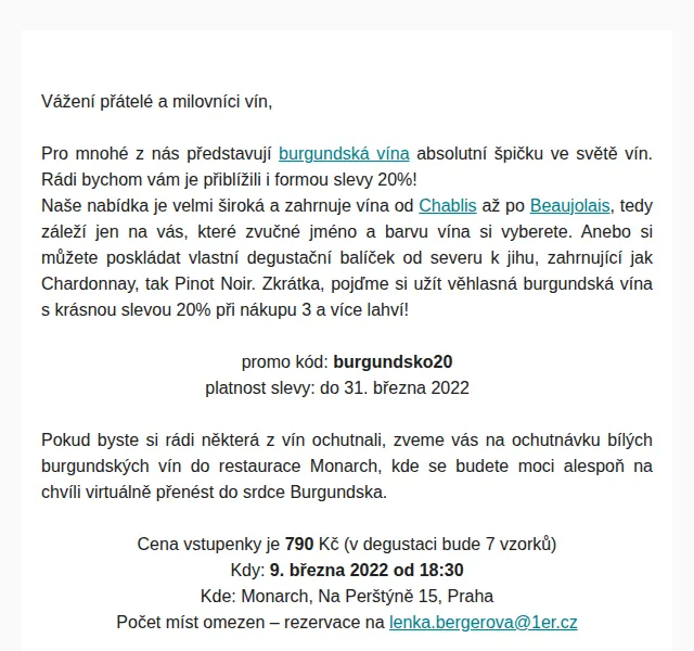 Premier Wines & Spirits: Burgundská vína se slevou 20 % – březen 2026 | Nuslet.cz