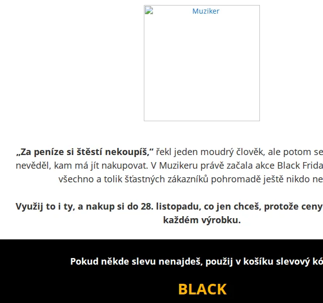 Muziker: Black Friday slevy až -39 % – červenec 2026 | Nuslet.cz