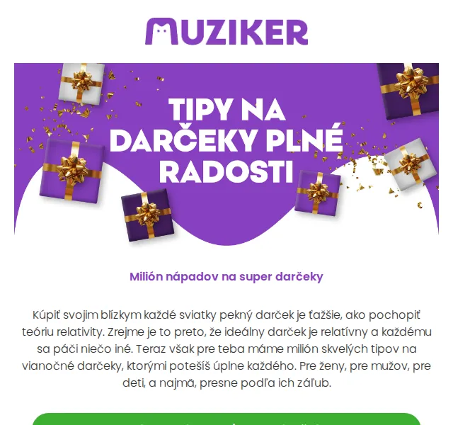 Muziker: milión nápadů na vánoční dárky – červenec 2026 | Nuslet.cz