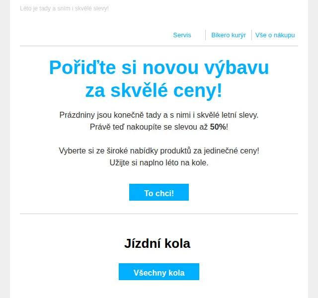czbikero: Letní slevy až 50 % – červenec 2026 | Nuslet.cz
