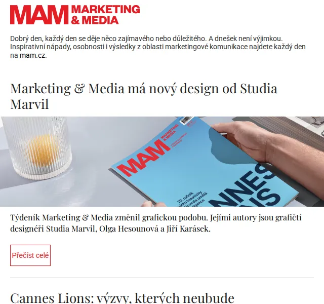 Marketing & Media: nový design, zajímavé články z Cannes Lions – červenec 2026 | Nuslet.cz
