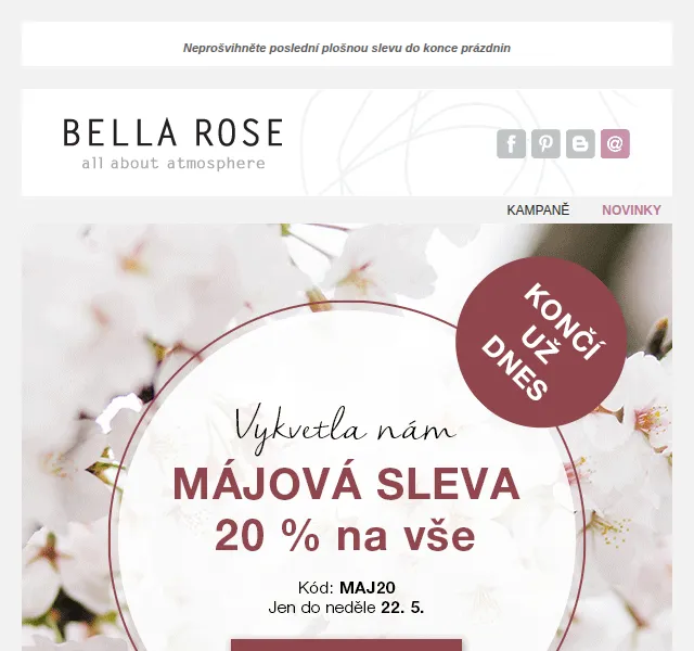 Bella Rose: Sleva 20 % na vše do konce prázdnin – červen 2026 | Nuslet.cz