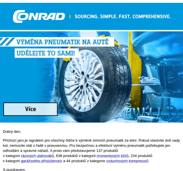Conrad Electronic: Nářadí pro výměnu pneumatik – červen 2026 | Nuslet.cz