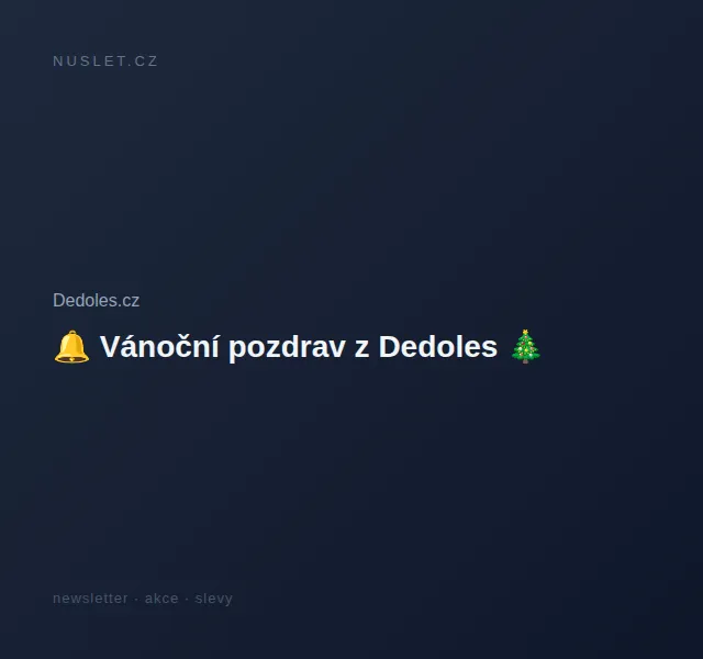 Dedoles.cz: Děkujeme za Vánoce – červen 2026 | Nuslet.cz