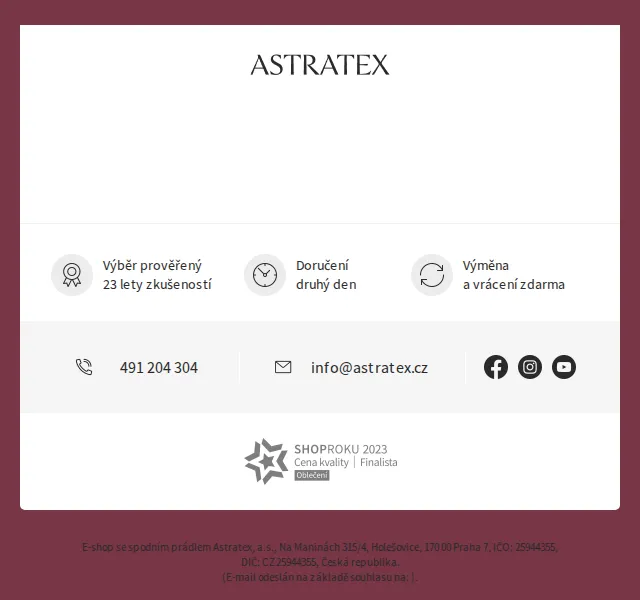 Astratex: 30% sleva a doprava zdarma – červenec 2026 | Nuslet.cz