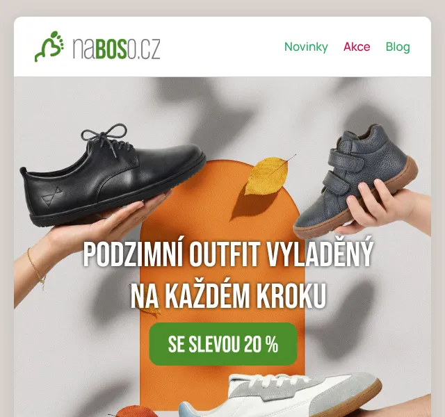 naBOSo: Barefoot boty sleva 20 % – září 2026