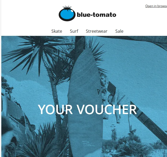 BLUE TOMATO: Sleva 15 € na nákup nad 120 € – červenec 2026 | Nuslet.cz