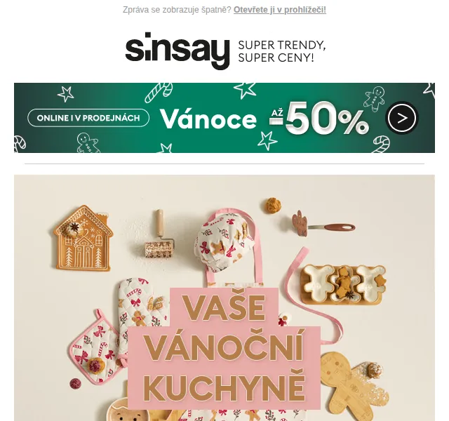 Sinsay: Vánoční kuchyně od 49 Kč – duben 2026 | Nuslet.cz