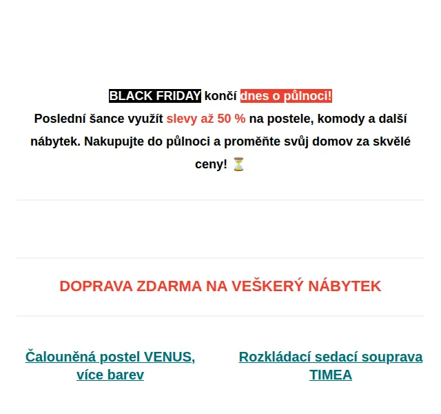 Postel.cz: Black Friday slevy až 50 % – červenec 2026 | Nuslet.cz