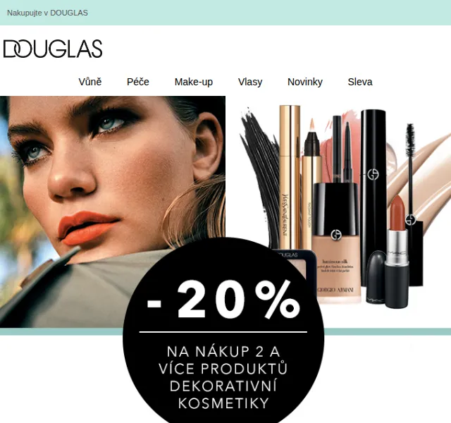 Douglas CZ: 20% sleva na dekorativní kosmetiku – červenec 2022 | Nuslet.cz