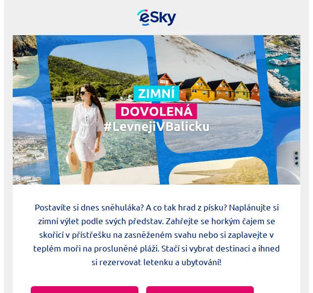 eSky.cz: Let+Hotel v zimě od 3 695 Kč – červenec 2026 | Nuslet.cz