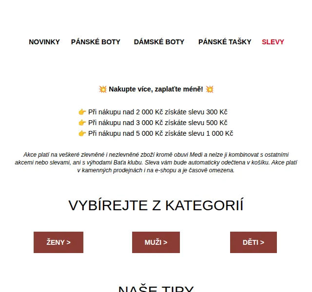 Baťa: Sleva až 1 000 Kč při nákupu – červenec 2026 | Nuslet.cz