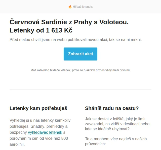 Cestujlevne.com: Sardinie z Prahy s Voloteou od 1 613 Kč – červen 2026 | Nuslet.cz