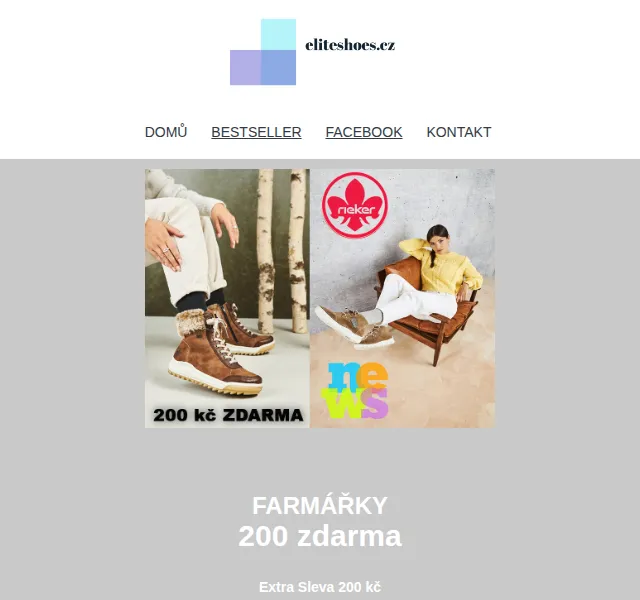 Eliteshoes: sleva 200 Kč na boty Rieker, Tamaris – červenec 2026 | Nuslet.cz