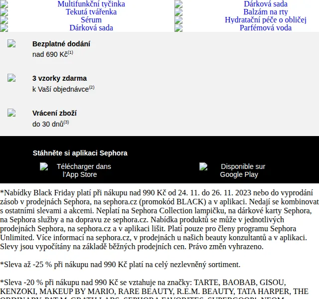 Sephora: Black Friday – slevy až 25 % – červenec 2026 | Nuslet.cz